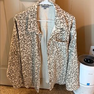 Wishlist Cream and Tan Knit Shacket